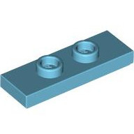 Lego destička 1x3 se dvěma study uprostřed, azurová střední (6465291)